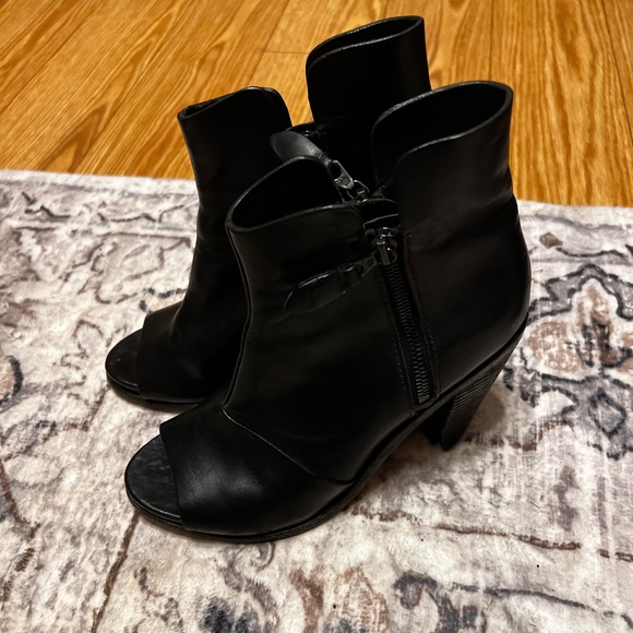 rag & bone | Shoes | Rag Bone Womens Noelle Black Leather Peep Toe ...